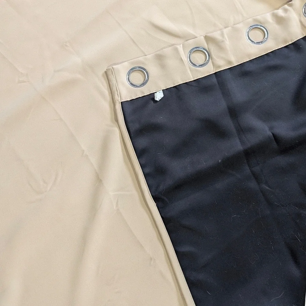 Unbranded Blackout‎ Curtain Panel PAIR Beige Grommet Top Minimalist 52wx63l